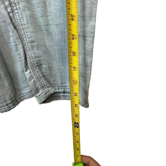 Free People Distressed Linen
Bib Overalls Chambray Cropped Boho Relaxed Fit SZ S - Picture 12 of 15